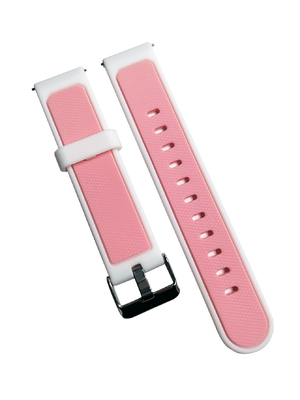 20mm Small Fresh Powder White Silicone Strap With Stainless Steel Buckle